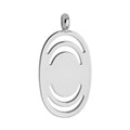 Bands Oval Pendant with 18x13mm Pad for Cabochon Silver Plated Alternative Image