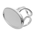 Adjustable Ring with 14x29mm Cup for Cabochon Silver Plated Alternative Image