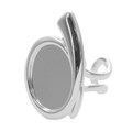 Adjustable Ring Oval with 18x13mm Cup for Cabochon Silver Plated Alternative Image