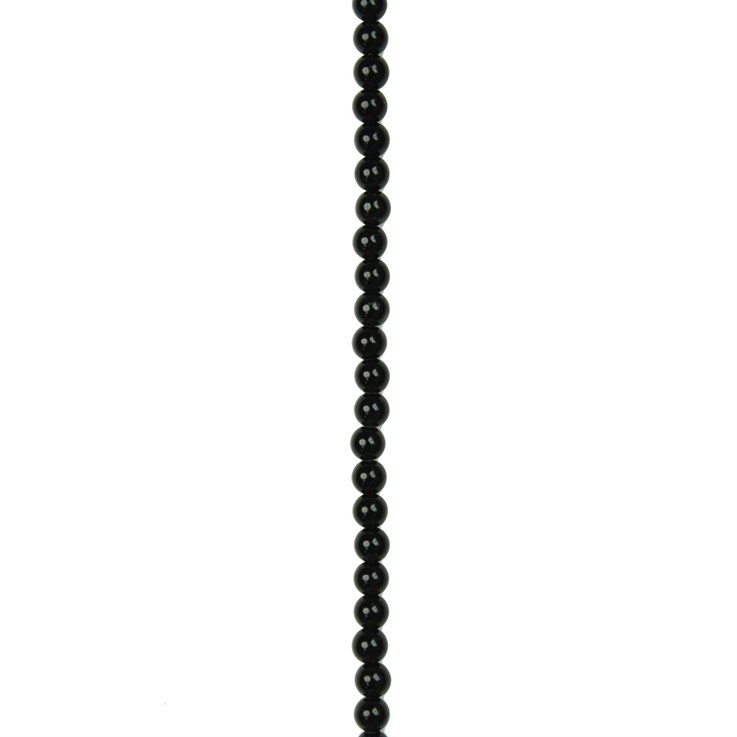 3mm Round gemstone bead Black Onyx/Agate 40cm strand