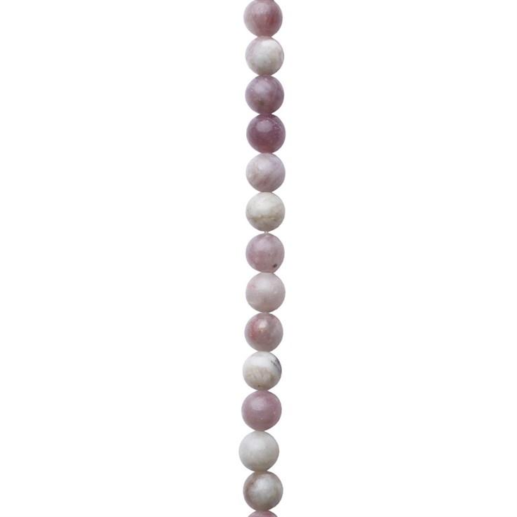 8mm Round gemstone bead Lepidolite 40cm strand