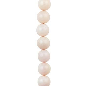 6mm Round gemstone bead Opal Pink 40cm strand