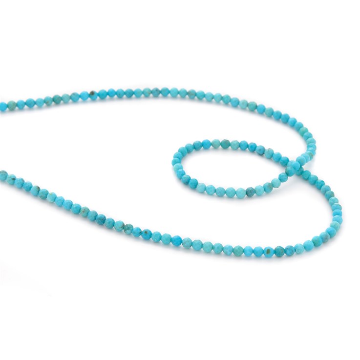 3mm Natural Turquoise Faceted Round 40cm