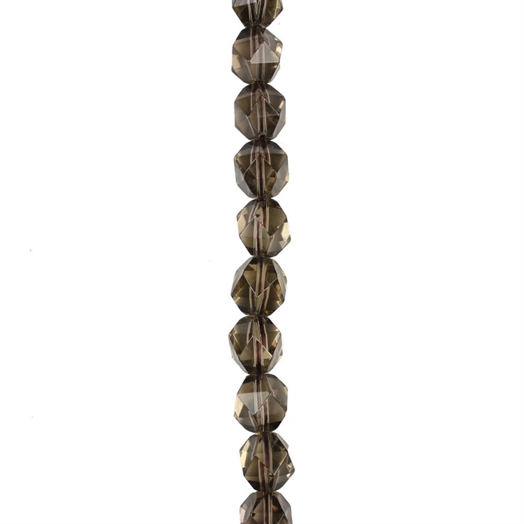 10mm Triangulate Gemstone Faceted Beads Smokey Quartz 40cm
