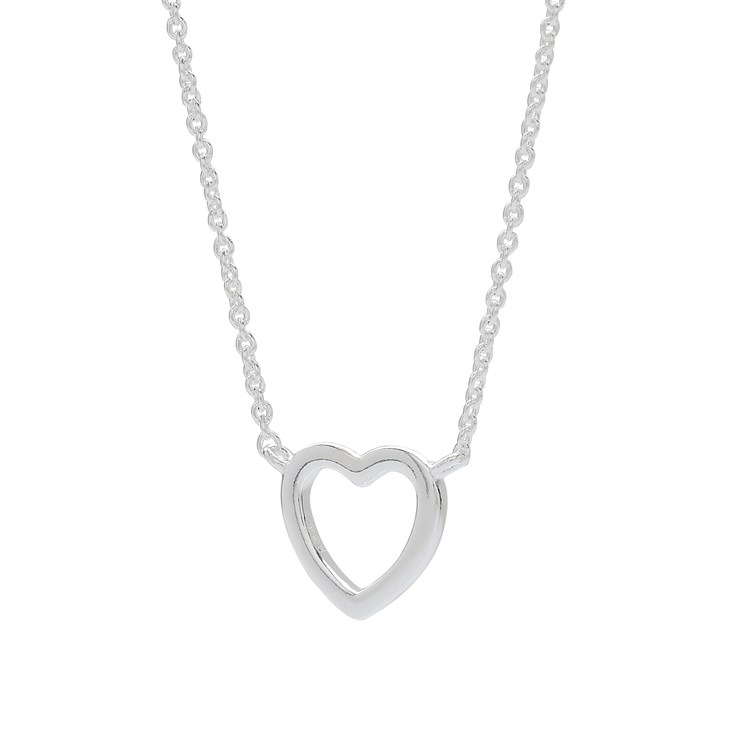 10mm Heart Necklace Sterling Silver