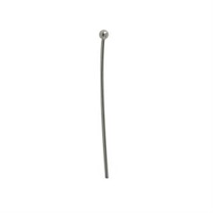 Ball Heavy 1.25" (31mm) Headpin 0.74mm Sterling Silver (STS)