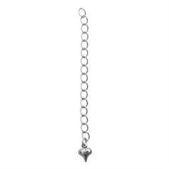 2.5" Extension Chain With Heart Silver Plated