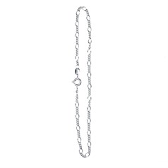Superior Figaro Chain Anklet 9" with trigger clasp Eco Sterling Silver (STS) (Anti Tarnish)