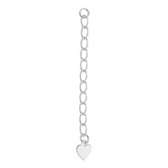 2" Extension Chain With Flat Heart Sterling Silver (STS)