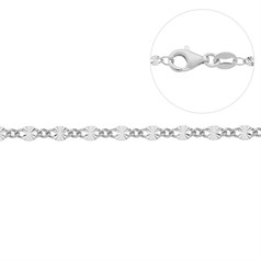 Superior Diamond Cut Sunburst Reduction (Adjustable) Chain 17" ECO Sterling Silver (Anti Tarnish)