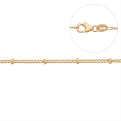 16" Superior Satellite Bead Reduction (Adjustable) Chain Gold Plated ECO Sterling Silver Vermeil (Anti Tarnish)