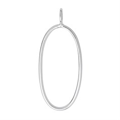 Oval 38x19mm Pendant Frame Sterling Silver