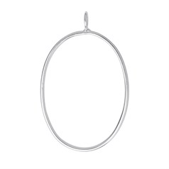Oval 46x34mm Pendant Frame Sterling Silver