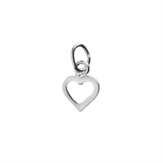 Open Heart Charm Pendant (7mm) Silver Filled