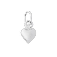Puff Heart Charm Pendant (5mm) Silver Filled (SF)