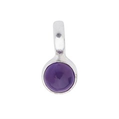 Amethyst 6mm Round Pendant Sterling Silver