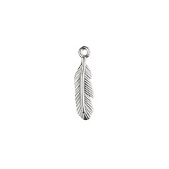 Feather Charm Pendant 16x4mm Sterling Silver (STS)