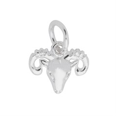 Aries  (The Ram)- Zodiac Sign Charm Pendant 10x9mm Sterling Silver
