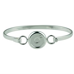Bangle Wire with 12mm Smooth Edge Cup for Cabochon Silver Plated