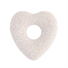 50mm Lava Rock Heart Pendant - White
