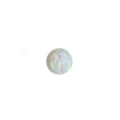 4mm Bead Lab Created Opal White with Green Pinfire