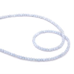 4mm Round gemstone bead Blue Lace Agate 40cm strand