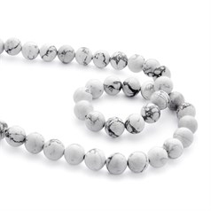 10mm Round gemstone bead Howlite White 40cm strand