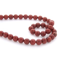 10mm Round gemstone bead Jasper Red 40cm strand