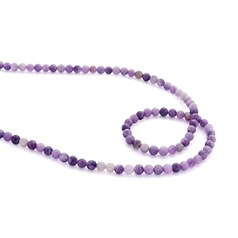 4mm Round gemstone bead Lepidolite  'A'  Quality 40cm strand