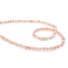 5mm Round gemstone bead Pink Opal 40cm strand