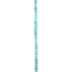 4mm Faceted Button Peruvian Amazonite 'A' Quality 40cm