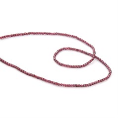 2.5mm Red Garnet Faceted Cube Gemstone Beads 40cm Strand