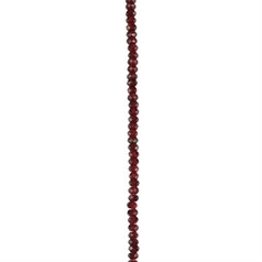 4mm Red Garnet 'A' Quality Faceted Button Strand 40cm