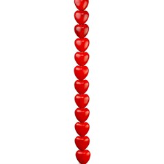 14mm Rainbow Howlite Heart Beads Red 15.5"