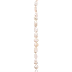 4-5mm Freeform Pearl Bead Long Drilled White 34cm Bead Strand