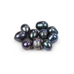 7.5-8mm Rice Pearl Side Drilled 1.2mm Hole Peacock