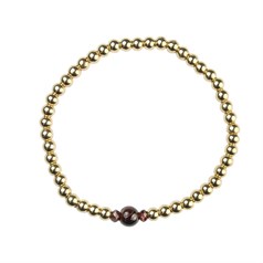Garnet Bracelet Hematine 18ct Gold Plating - Birthstone January