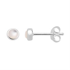 Mother of Pearl Earstuds with Scroll Sterling Silver