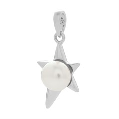 Star Pendant with Fresh Water Pearl Sterling Silver