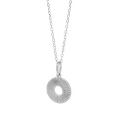 10mm Sunburst Circle Necklace Sterling Silver