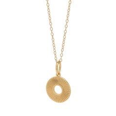 10mm Sunburst Circle Necklace Gold Plated Sterling Silver Vermeil