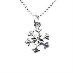 Child's Snowflake Charm Necklace Sterling Silver