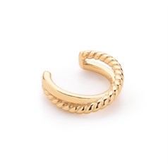 Double Earcuff 1 Twisted Band 1 Plain Band (SINGLE) Gold Plated Sterling Silver Vermeil