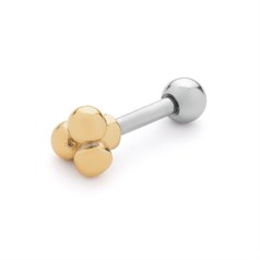 3 Ball Helix Piercing/Body Jewellery (SINGLE) Gold Plated Sterling Silver Vermeil