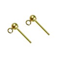 Earstud with Ball Post and Ring 3mm without scrolls Gold Filled Alternative Image