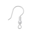 Fish Hook Earwire with Ball  & Spring (Short Tail) ECO Sterling Silver Alternative Image