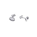 7x5mm Milled Cup Earstud (with scrolls) Sterling Silver (STS) Alternative Image