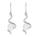 Wiggle Earwire Dropper with 10x8mm pad for Cabochon Silver Plated Alternative Image