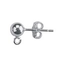 5mm Ball Ring Earstud (with scroll) Sterling Silver (STS) Alternative Image