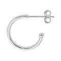 15mm Earhoop & Ball with Post & Scroll Sterling Silver Alternative Image